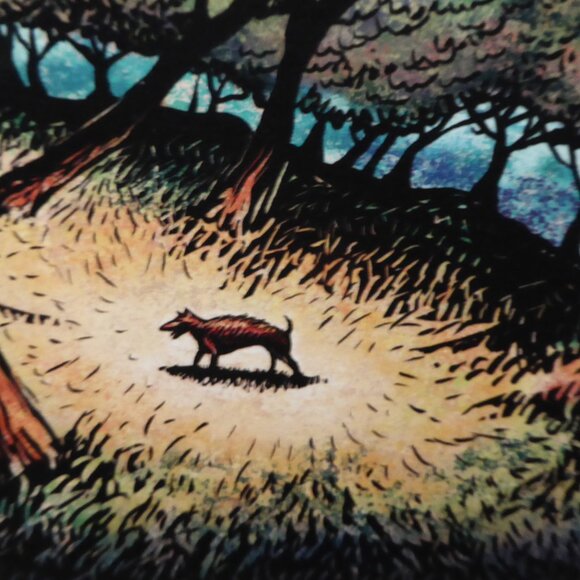 “RECOIL” LONE WOLF IN FOREST OF TREES FRAMED ARTIST PROOF SIGNED ART PRINT - Picture 8 of 9